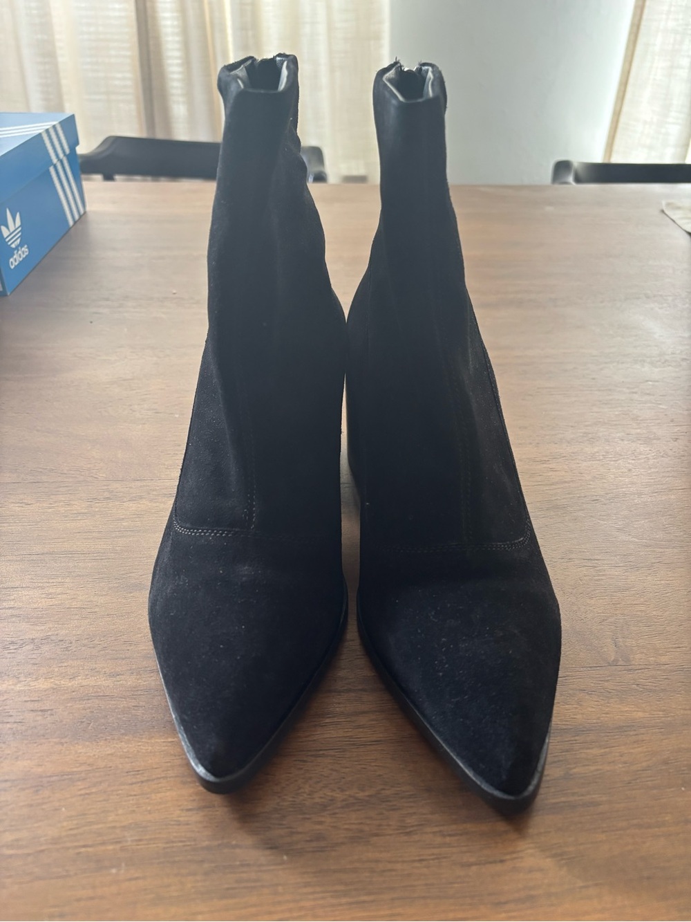 ASOS Black Pointed-Toe Stretch Sock Ankle Boots
